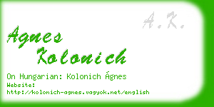 agnes kolonich business card